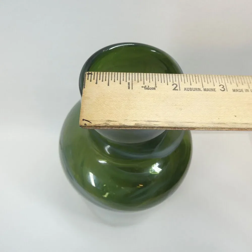 Ikea Iina Vuorivirta Green Swirl Glass Vase 2017 MCM